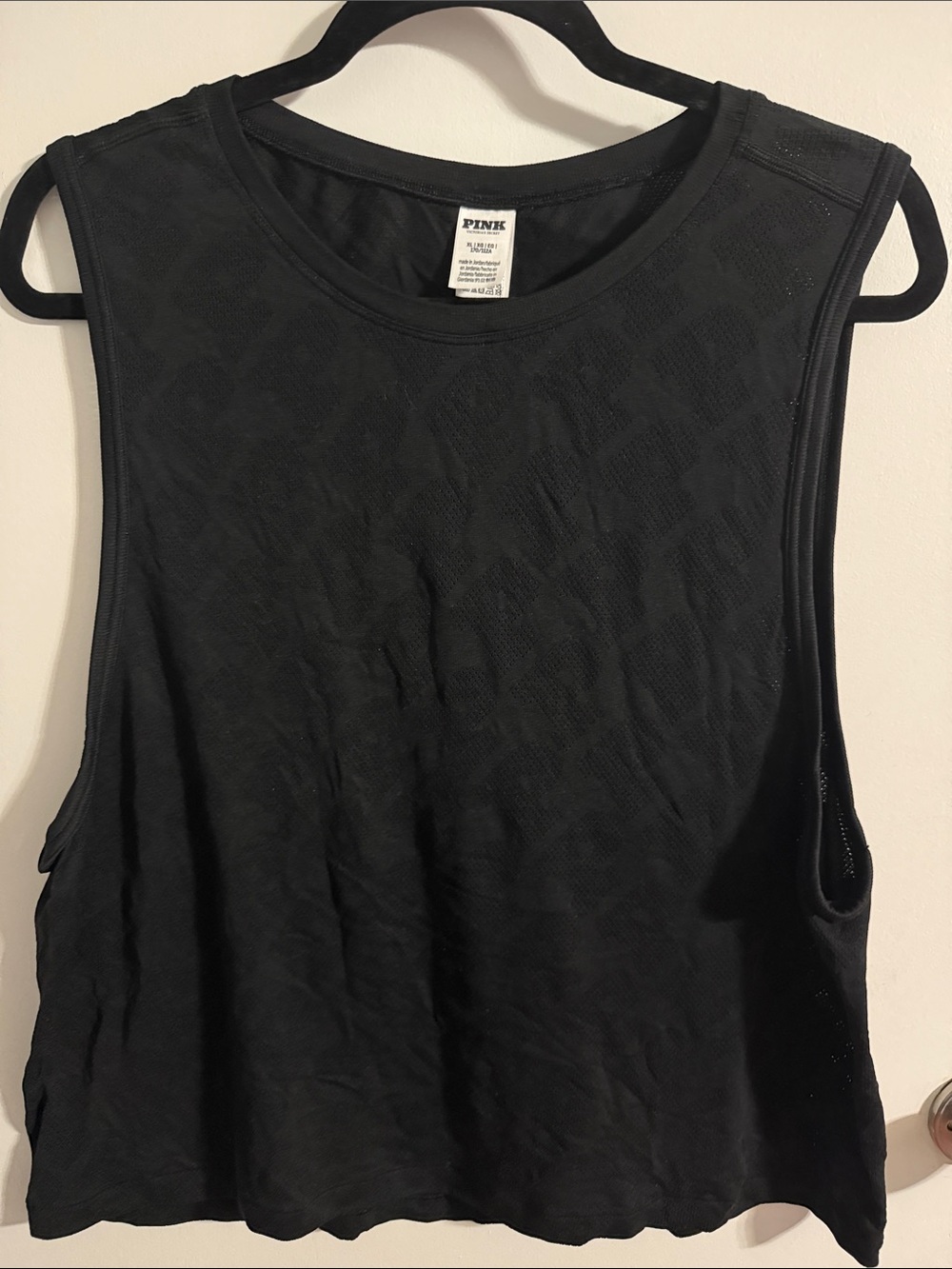 PINK Victoria's Secret Black Sleeveless Cropped Tank